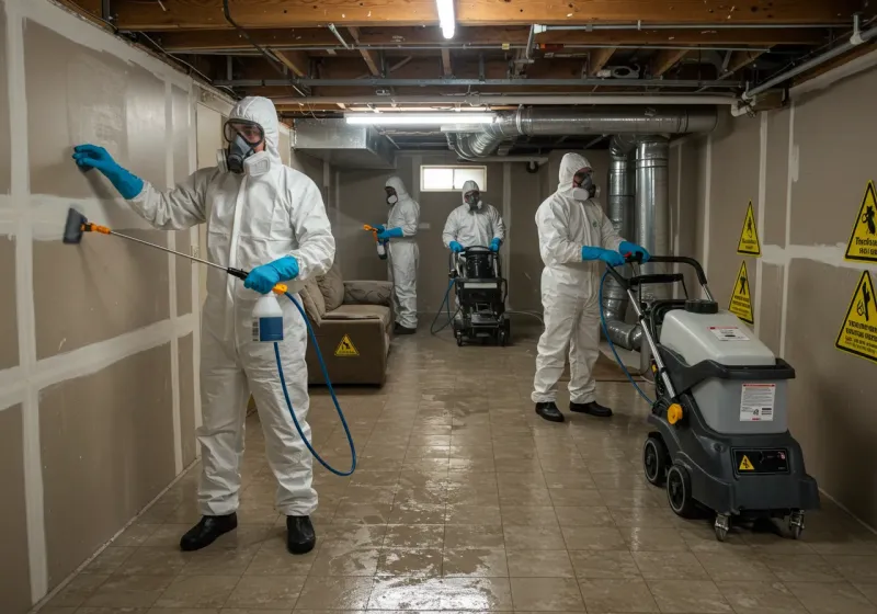 Basement Moisture Removal and Structural Drying process in Farmerville, LA